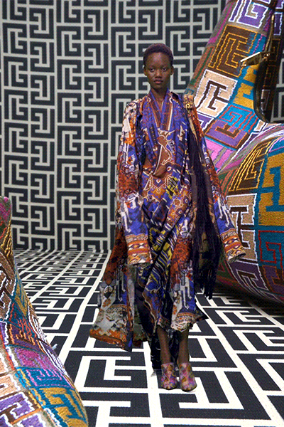 multi-colored silk cape