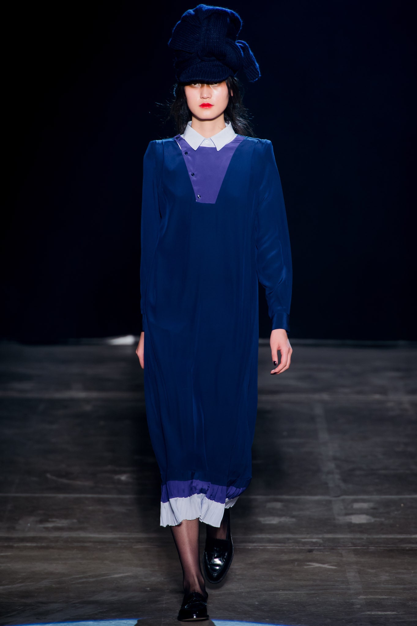 blue silk relaxed dress