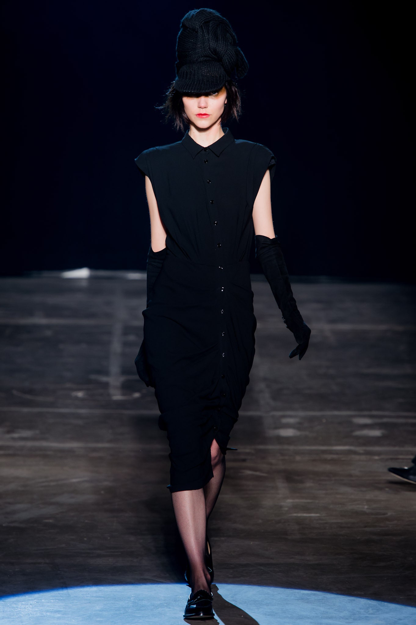 black fitted collared dress