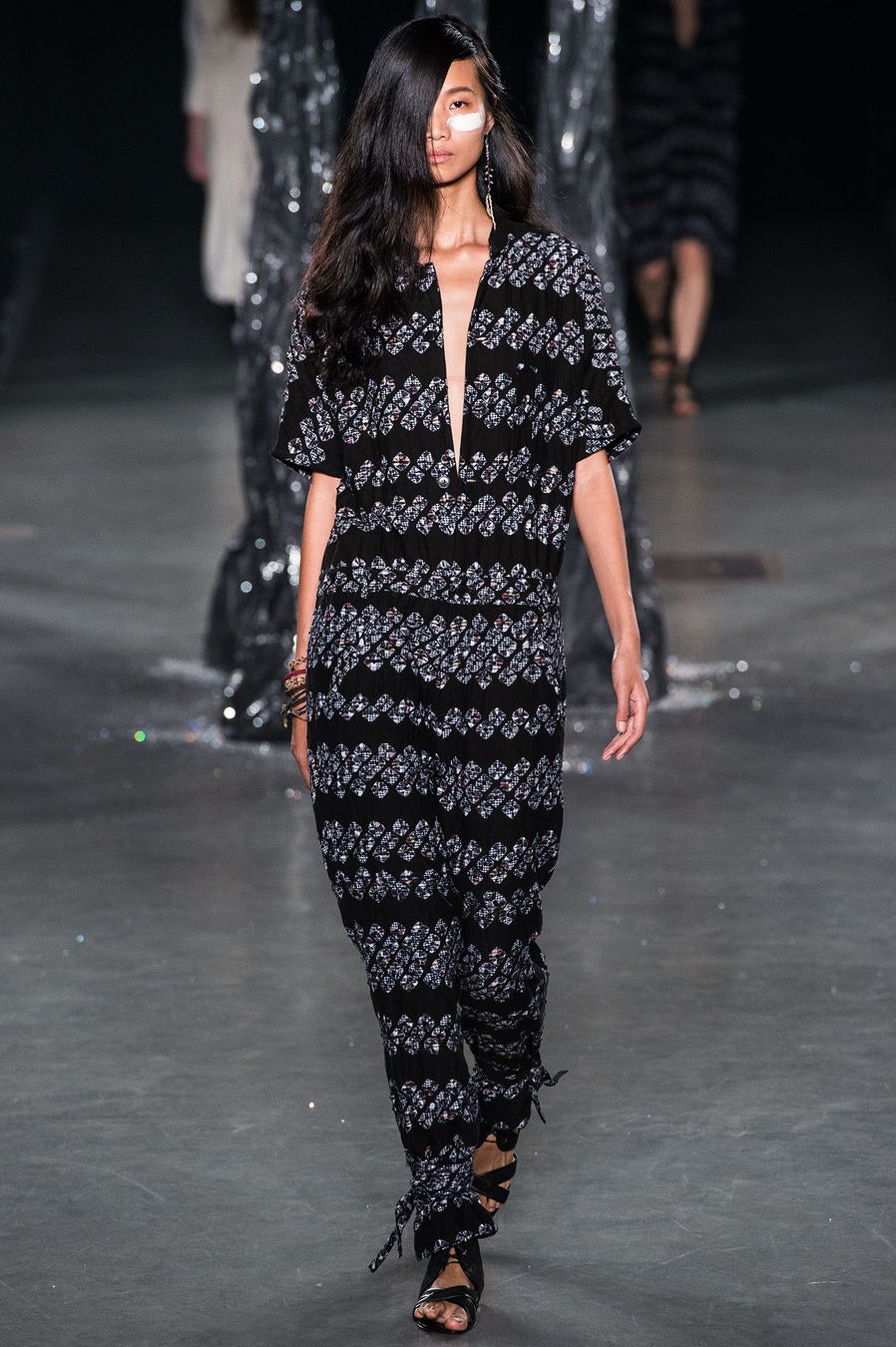 black printed relaxed jumpsuit