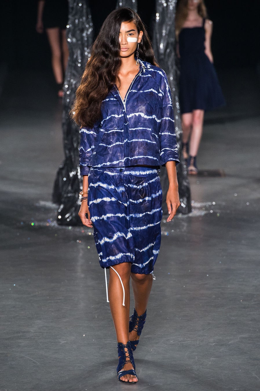 blue cotton relaxed shirt and shorts