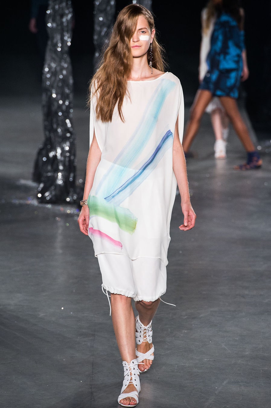 relaxed white silk dress