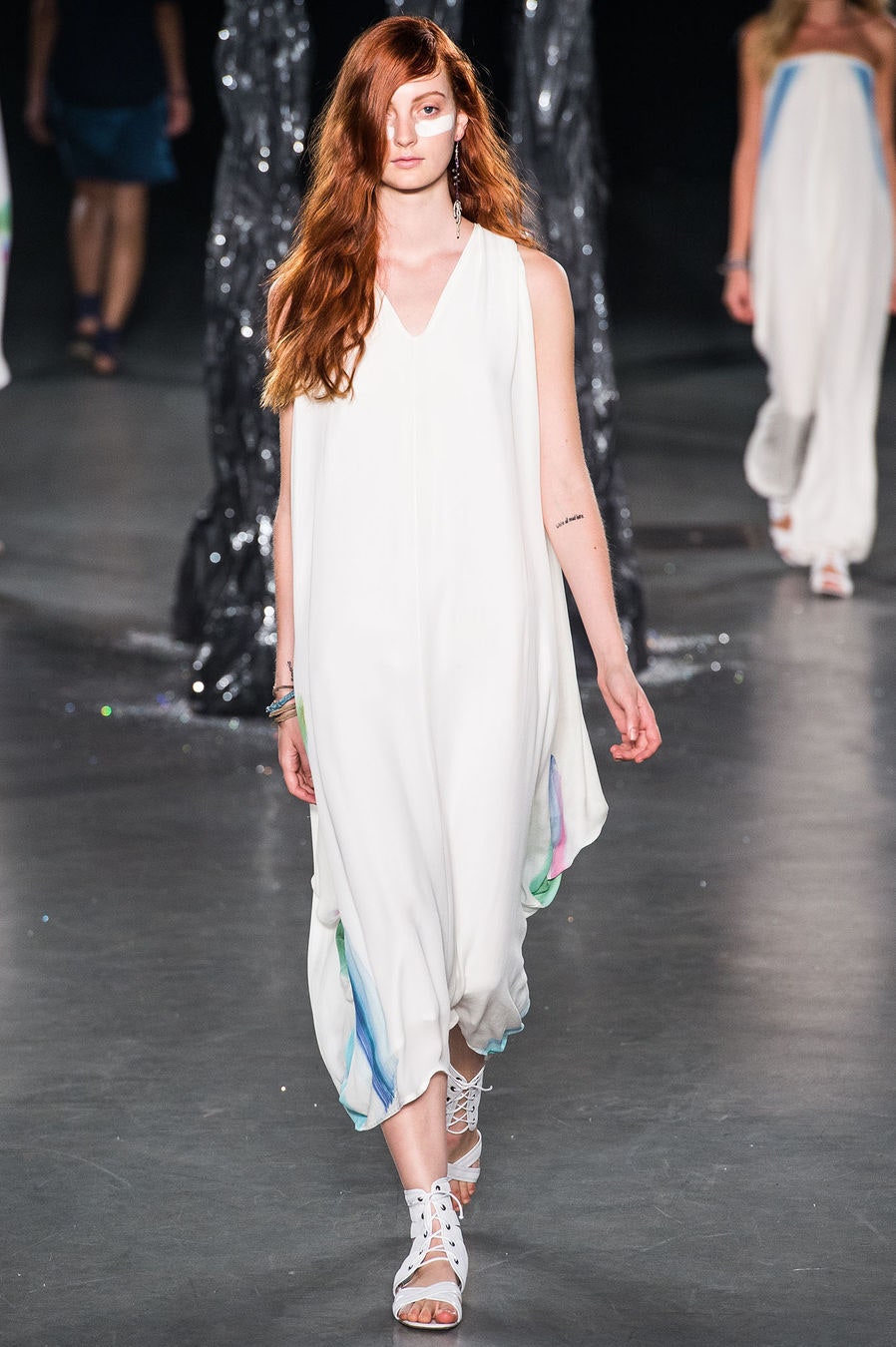 white relaxed silk dress