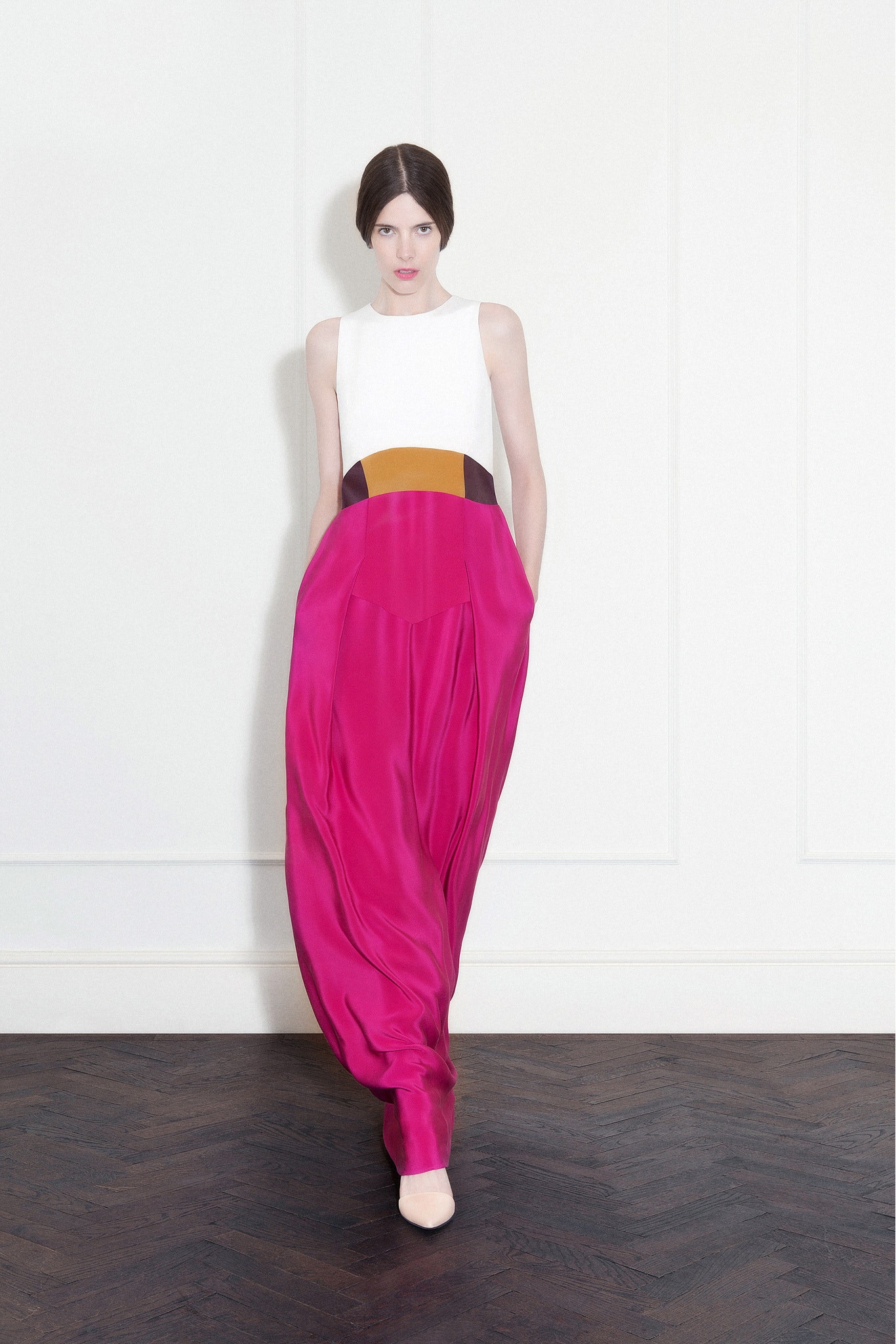 color-blocked maxi dress