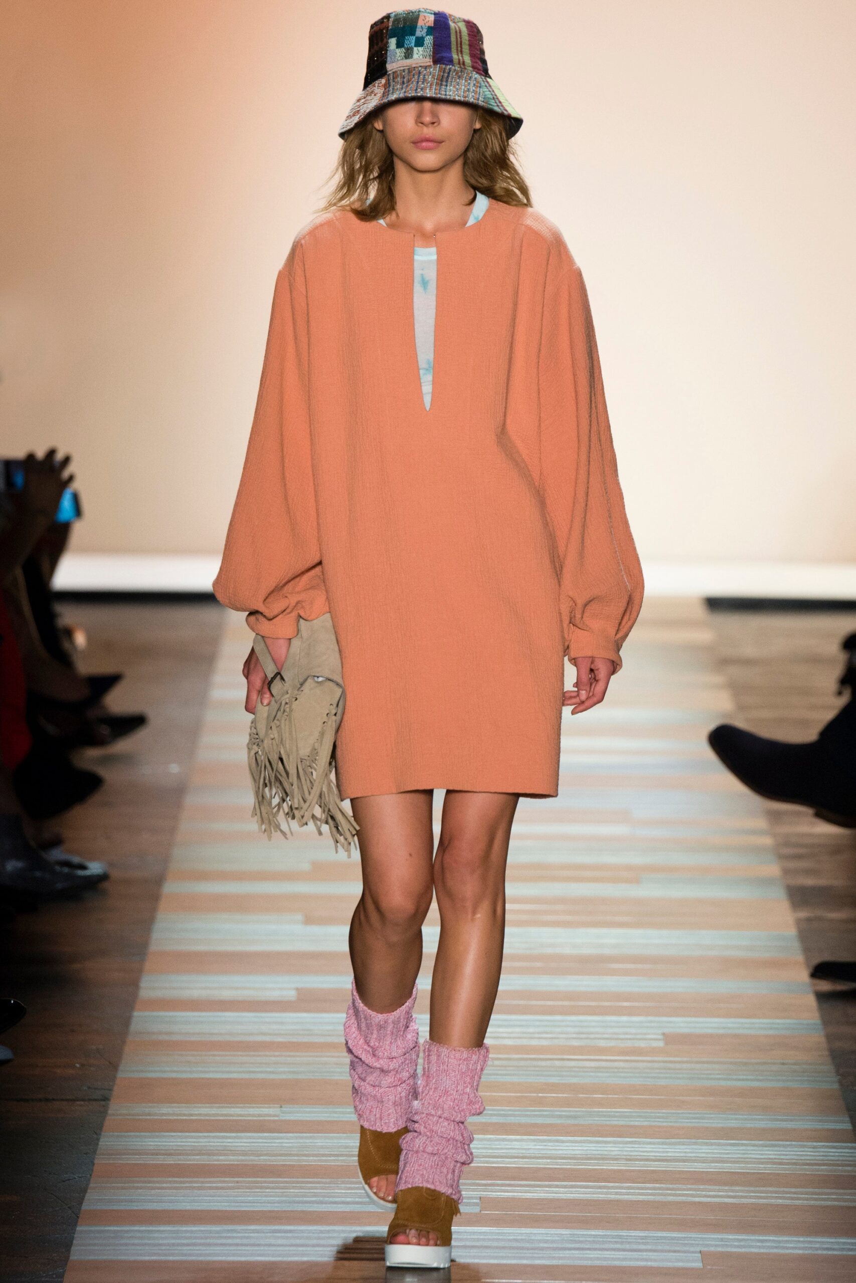 relaxed orange cotton dress