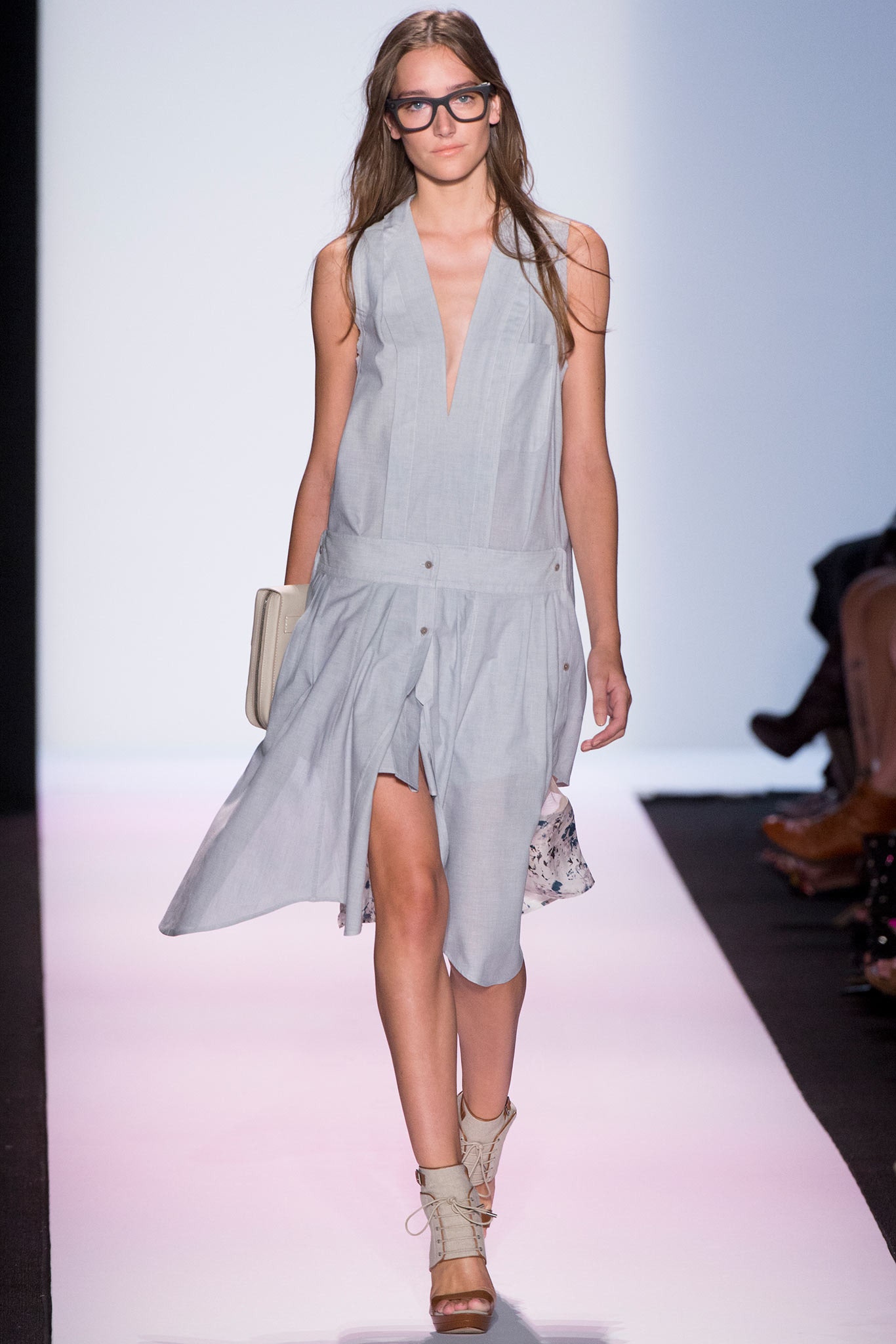 gray cotton sleeveless dress