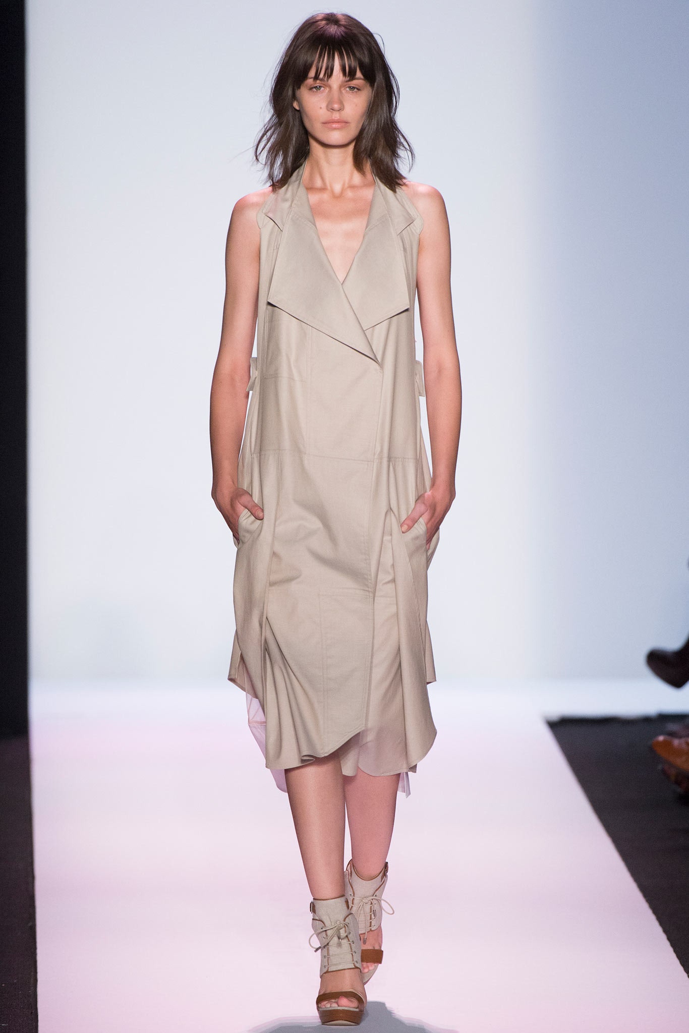 beige relaxed sleeveless dress