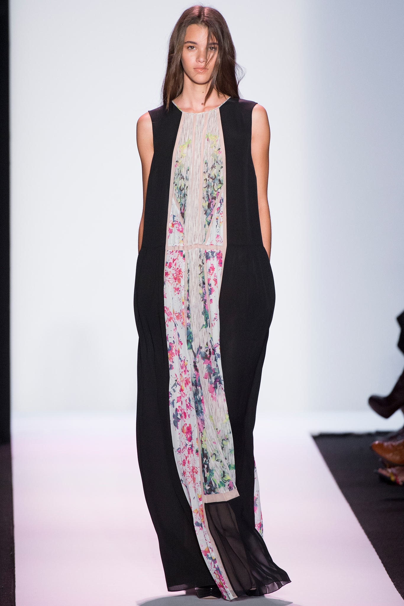 black and white floral midi dress