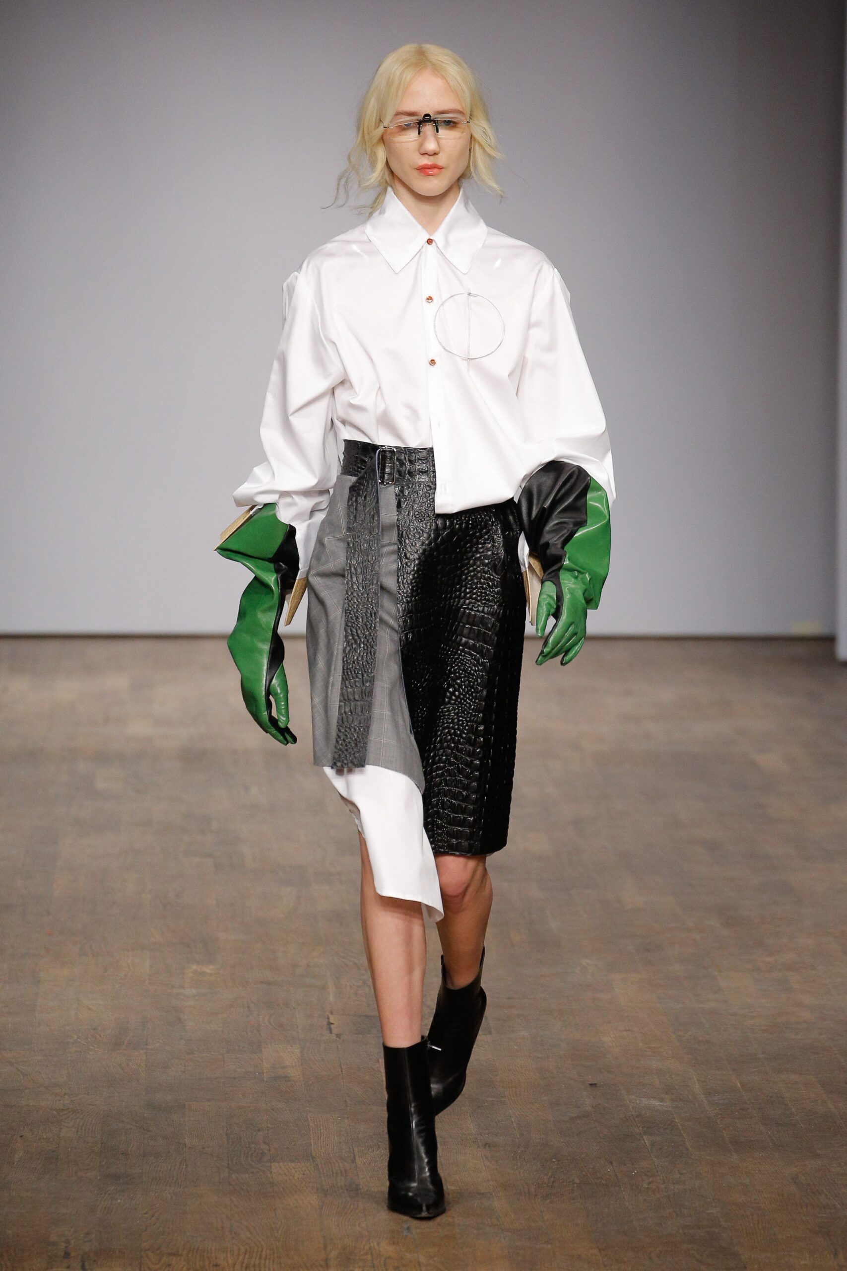 white oversized collared shirt