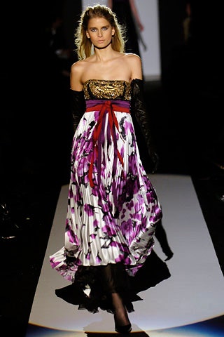 floral strapless gown with gloves