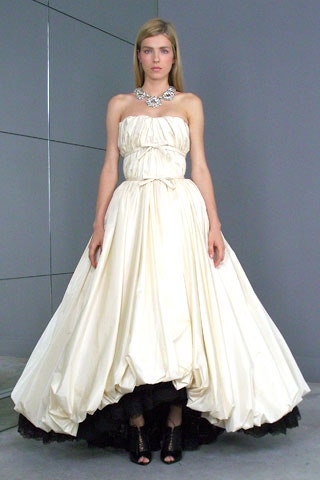 ivory silk strapless gown