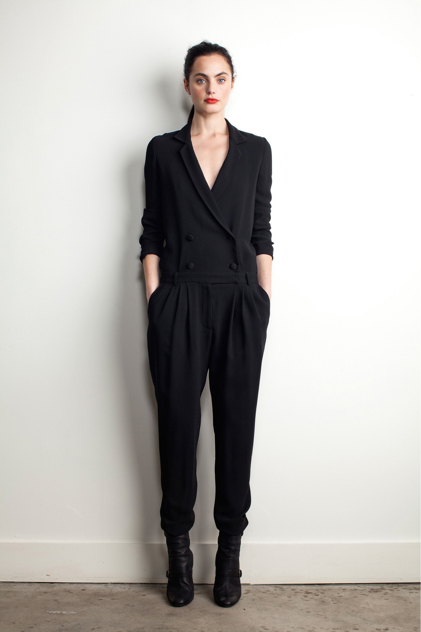 black fitted jumpsuit