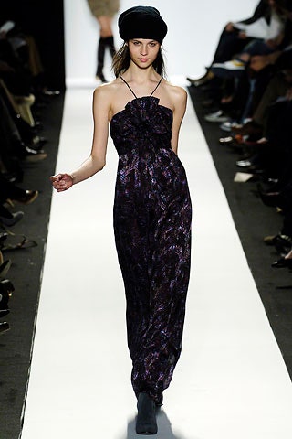 fitted purple silk maxi dress