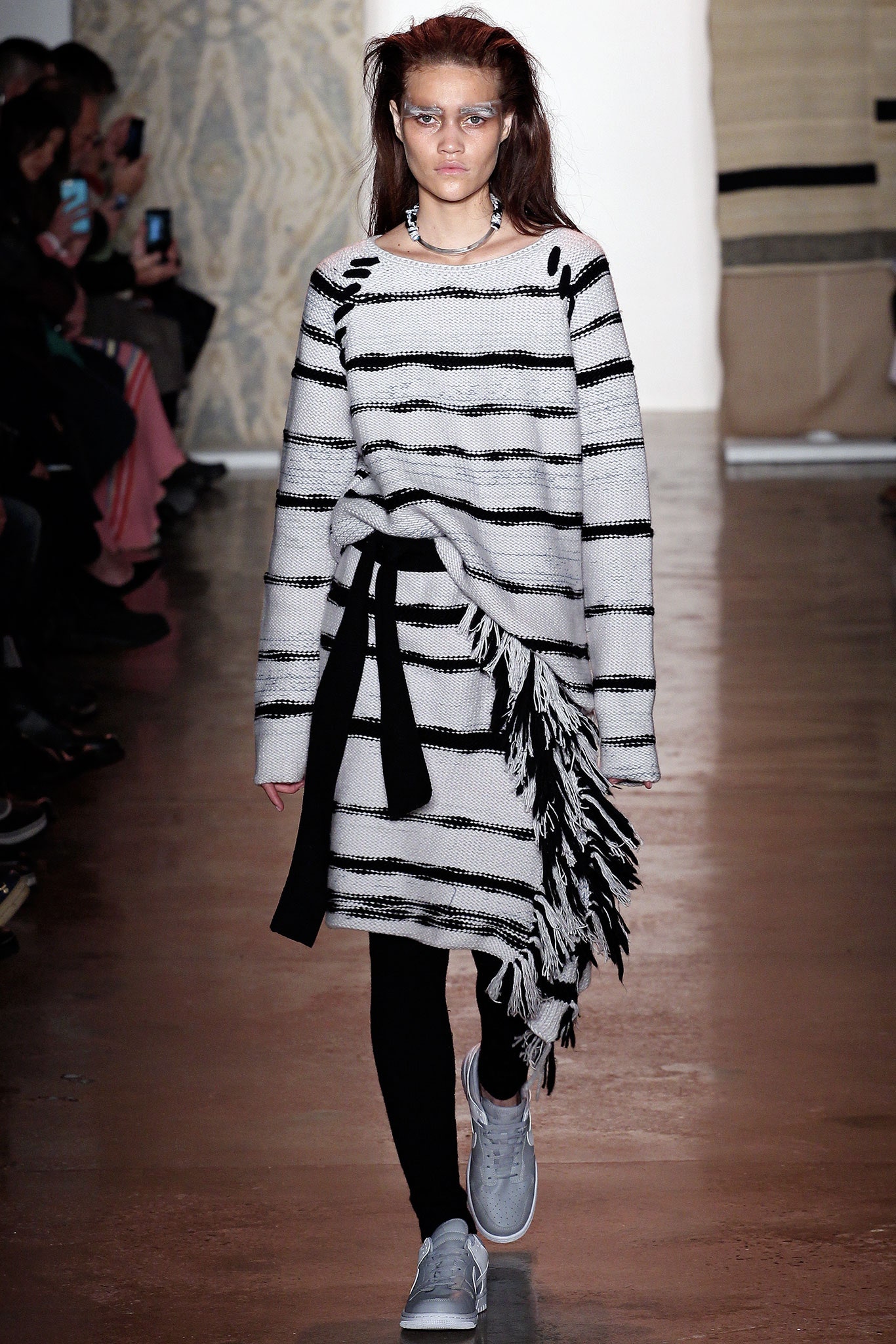 relaxed striped midi dress