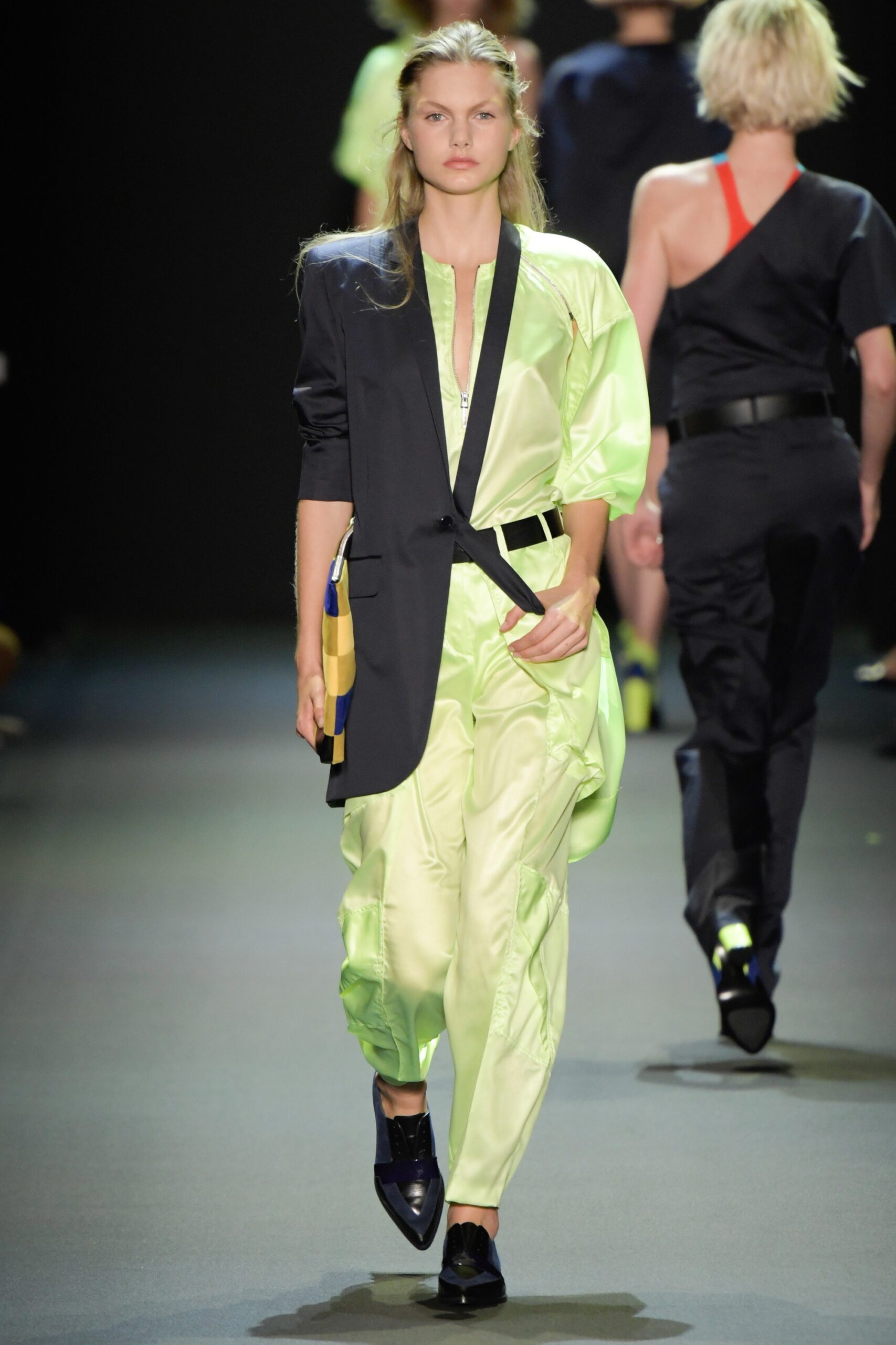 black and yellow silk jumpsuit