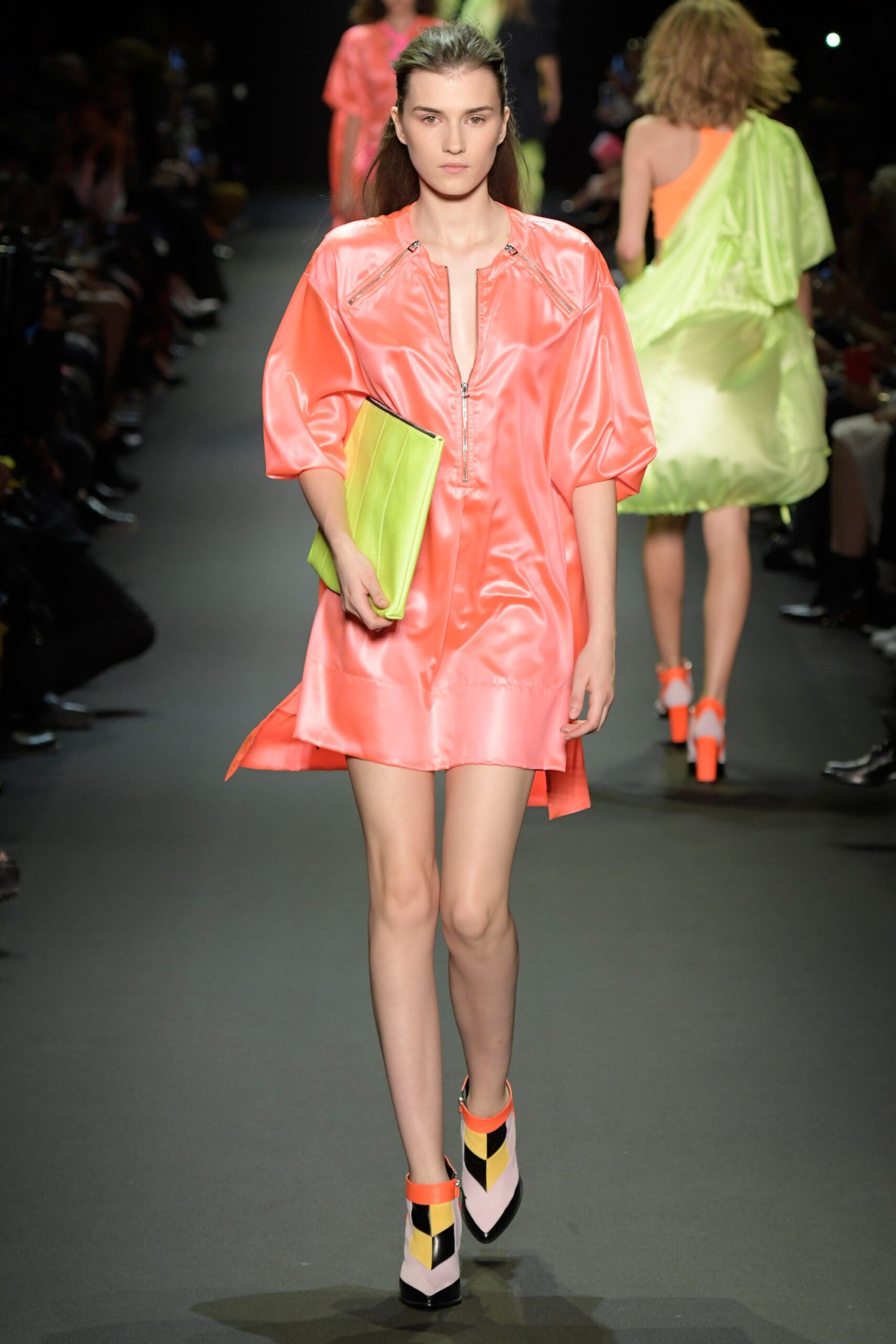 pink silk mini dress