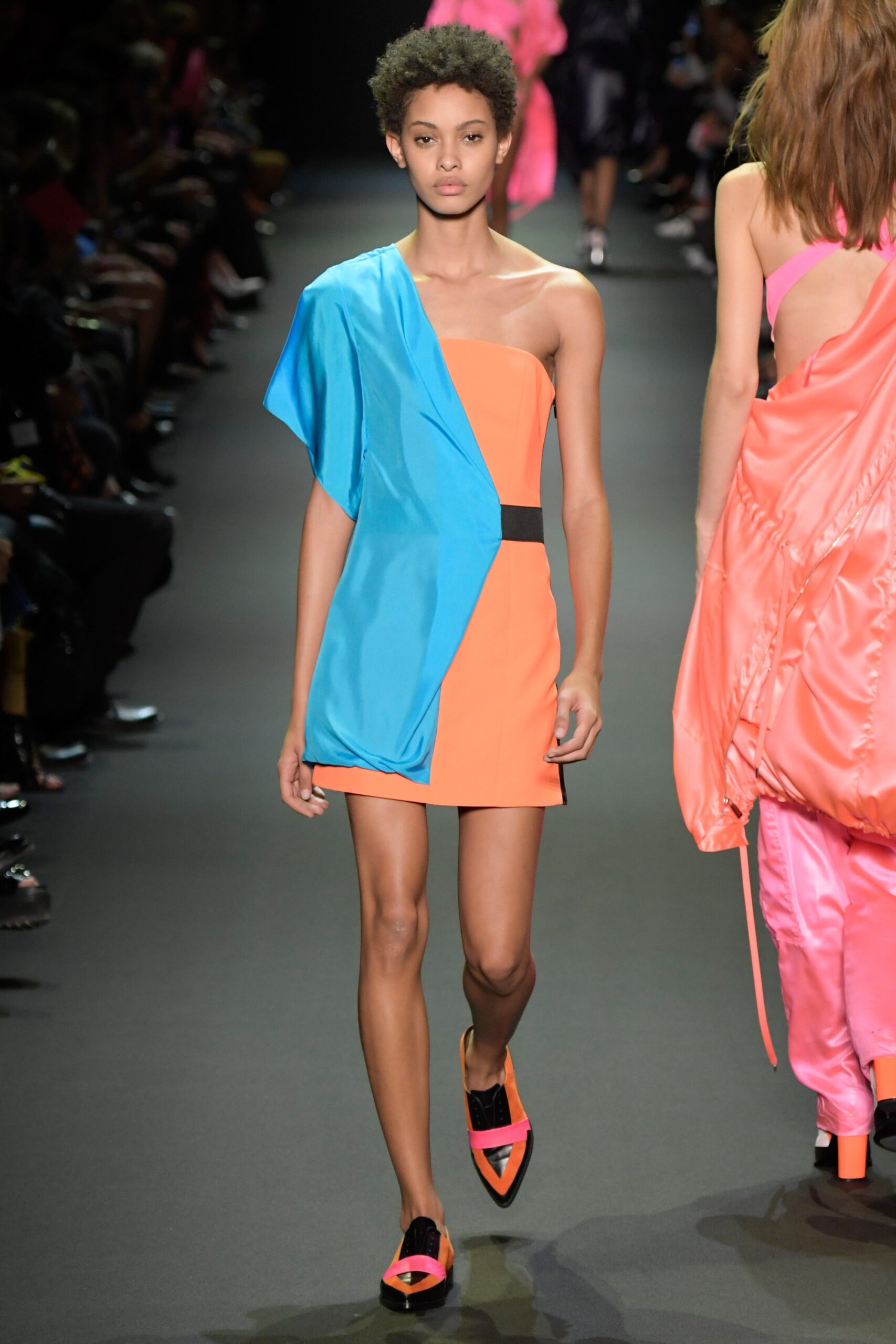 color-blocked mini dress