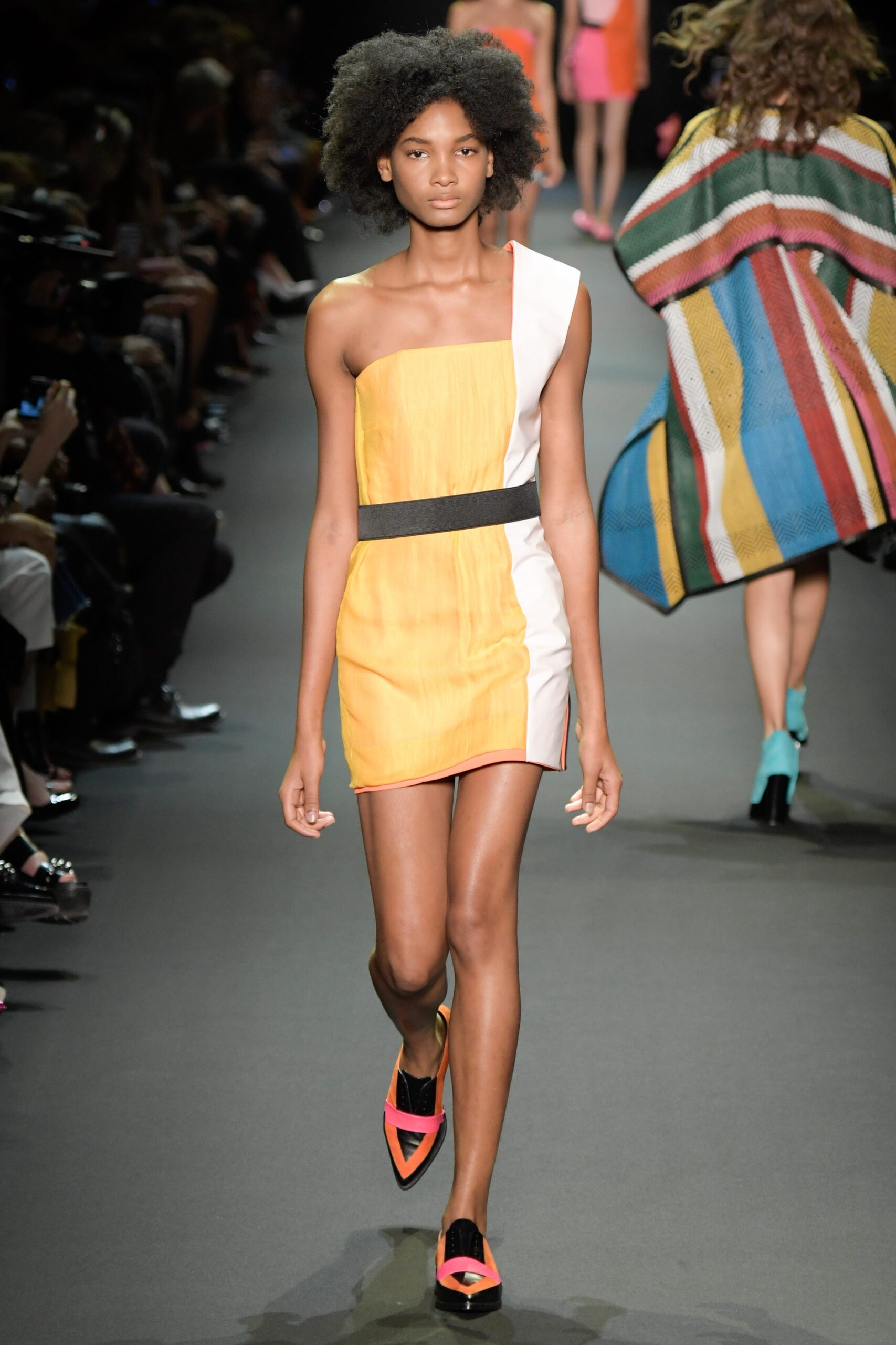 color-blocked mini dress