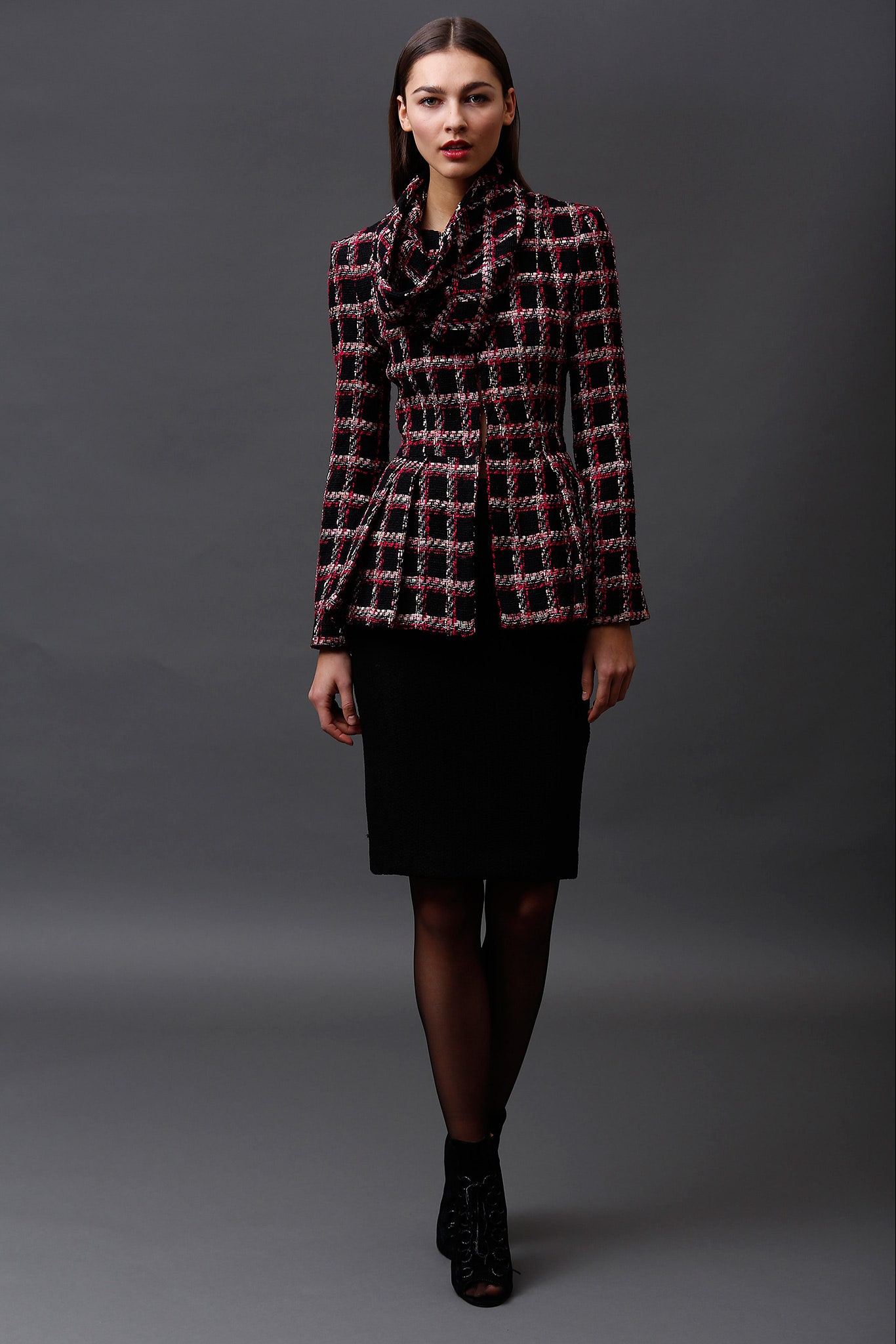 tailored black and pink blazer