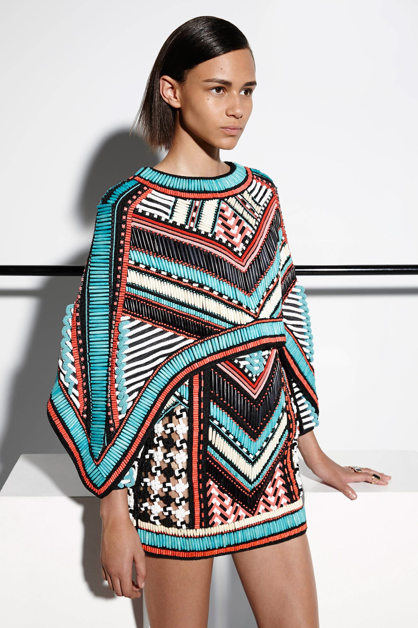 colorful printed mini dress