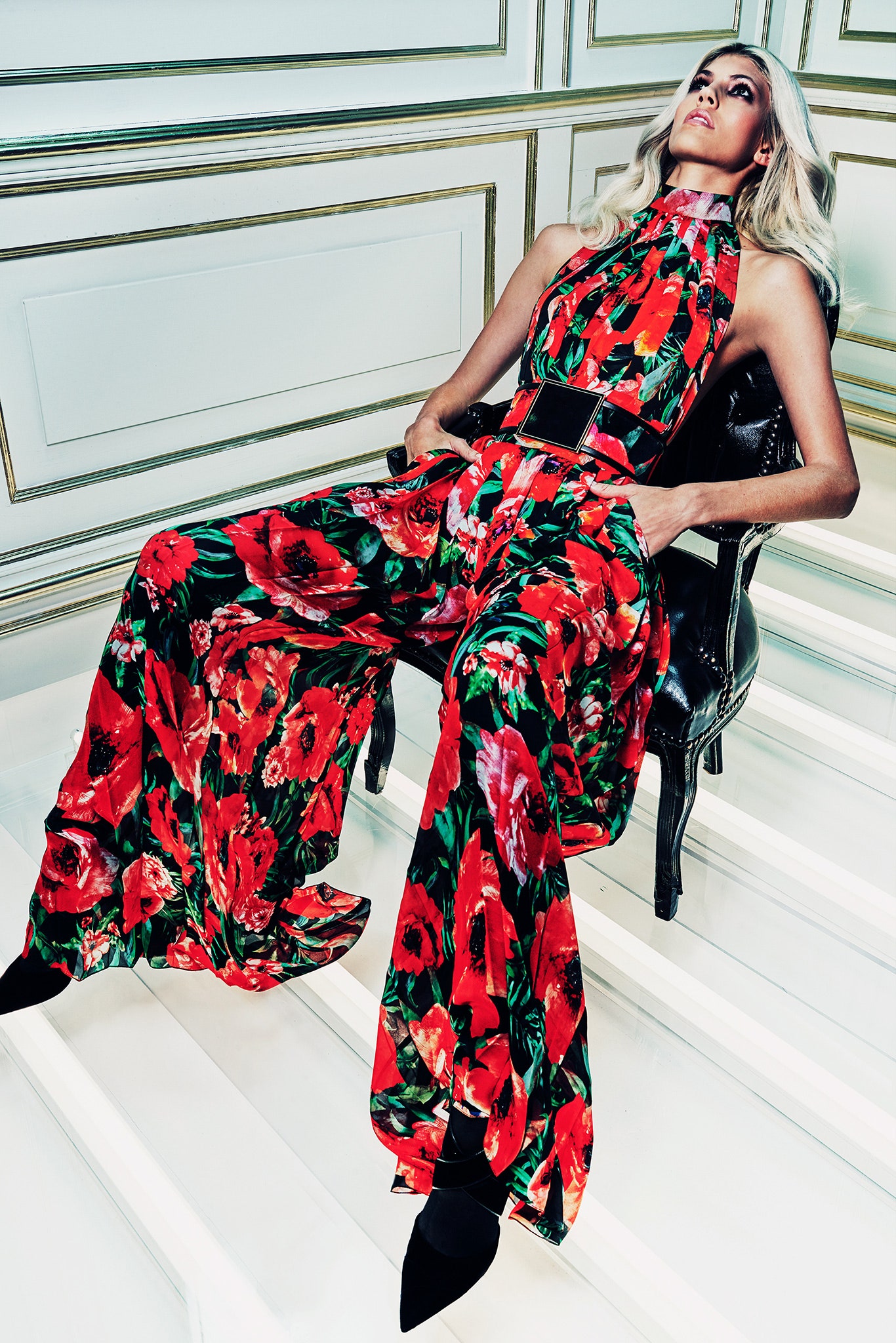 floral fitted jumpsuit