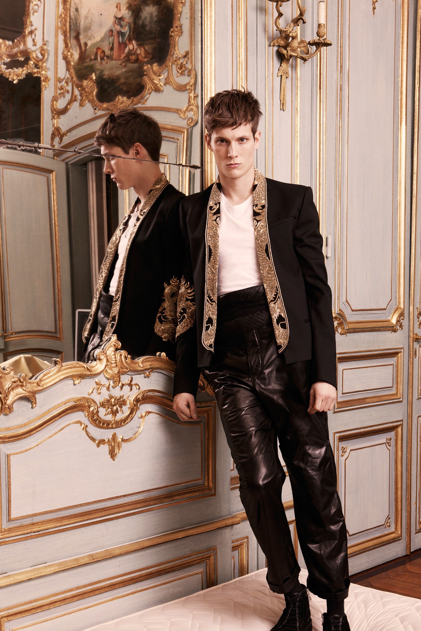 black tailored blazer with white shirt