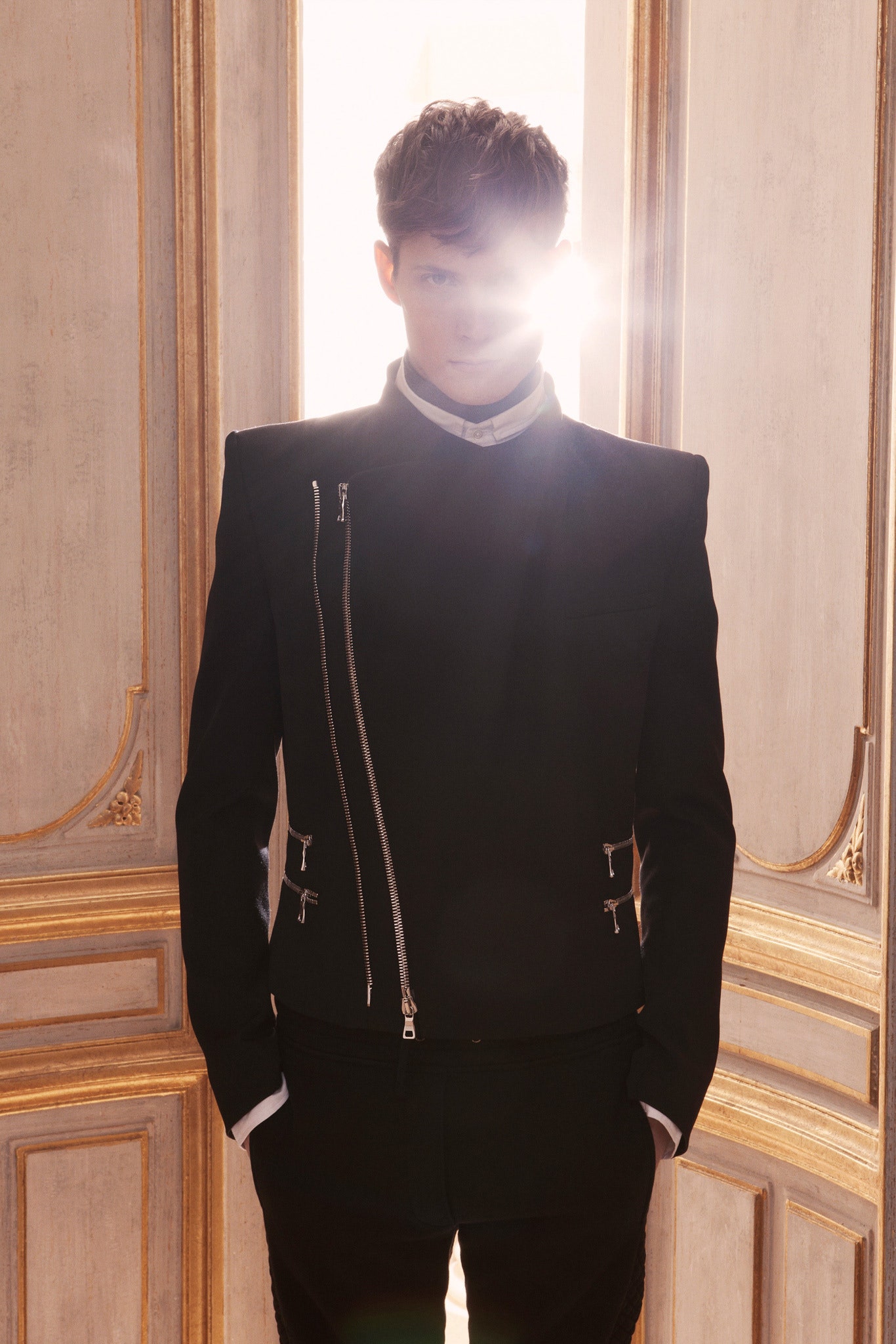 fitted black cotton jacket