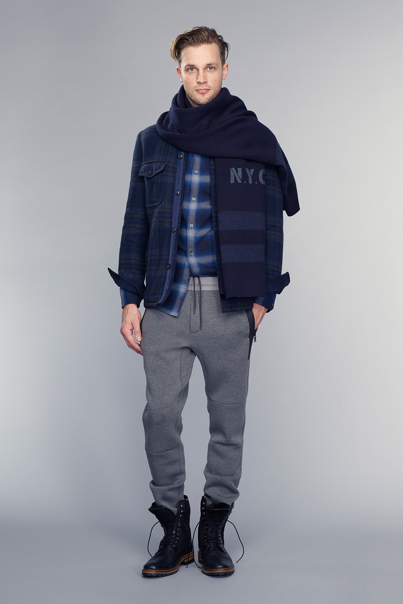 blue wool scarf
