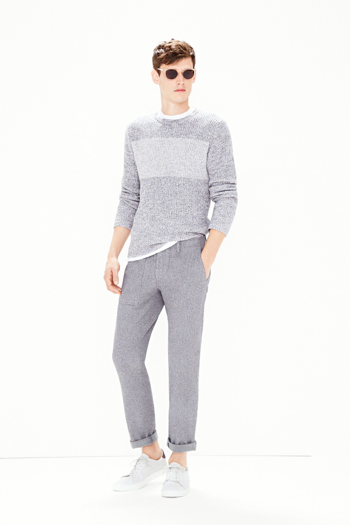 gray relaxed sweater and pants