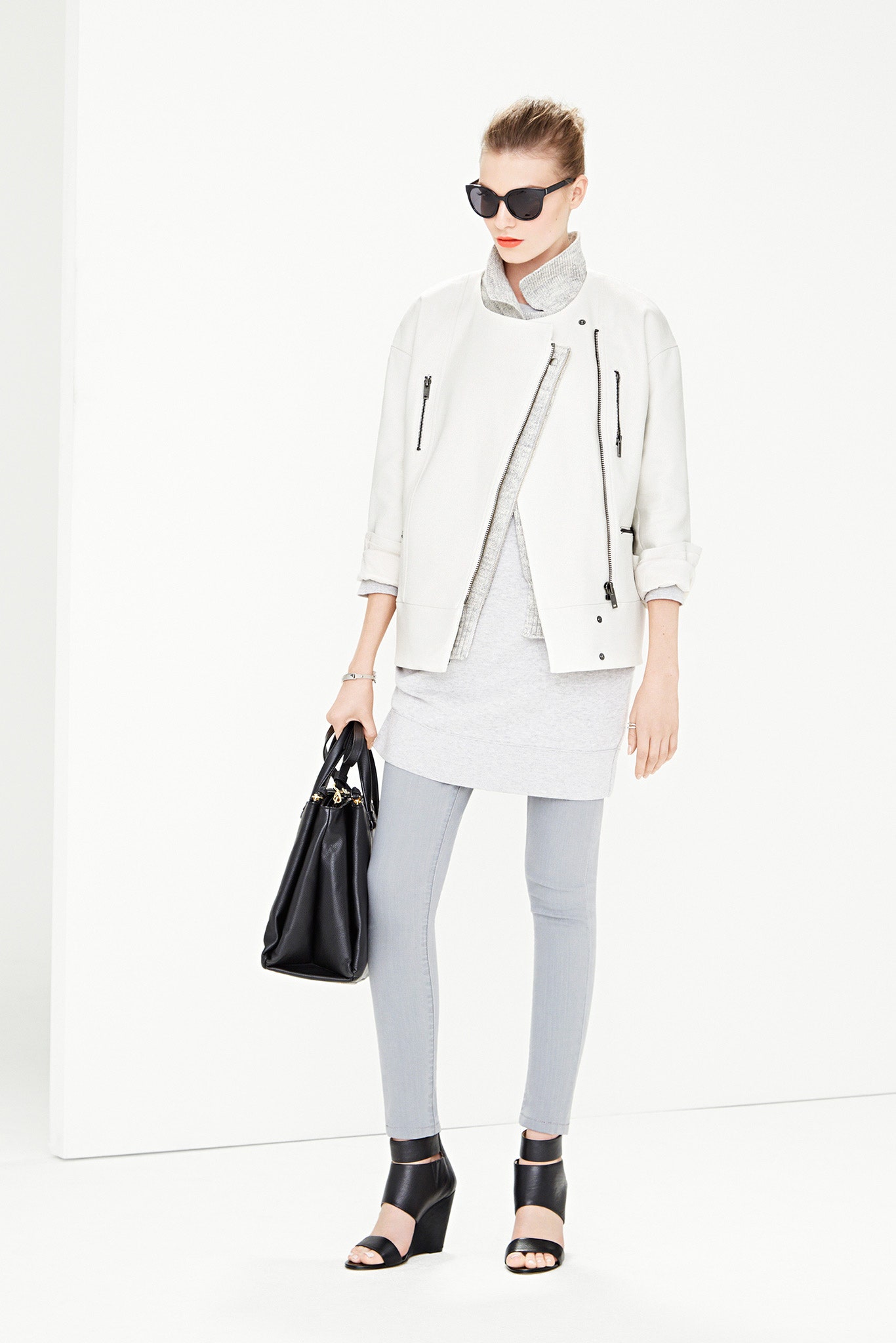white leather fitted jacket