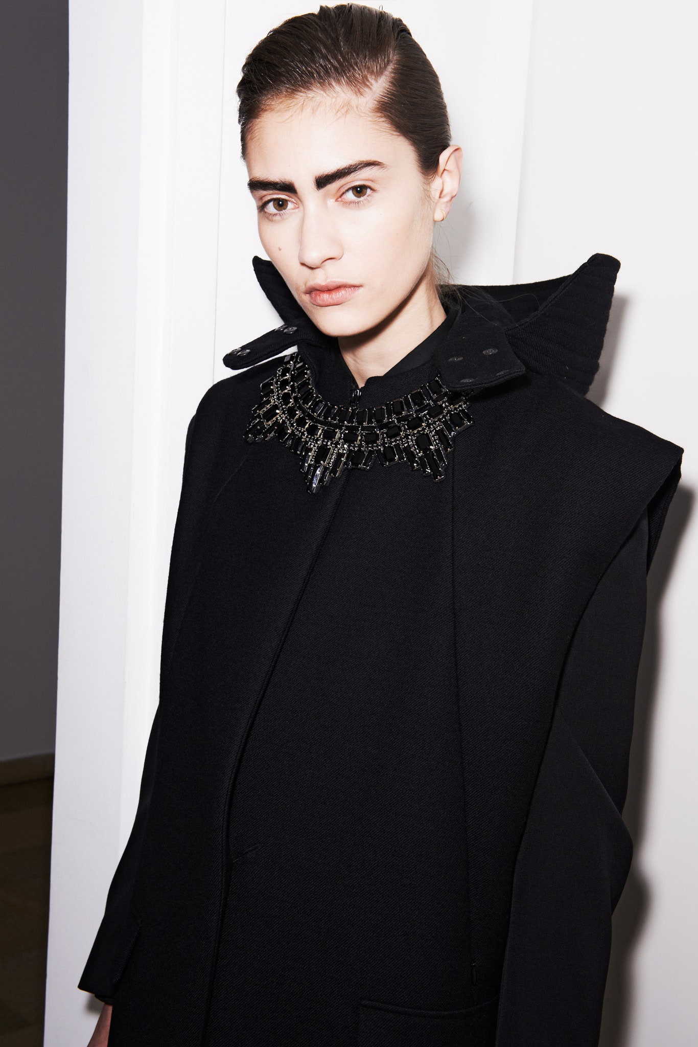 black wool relaxed coat