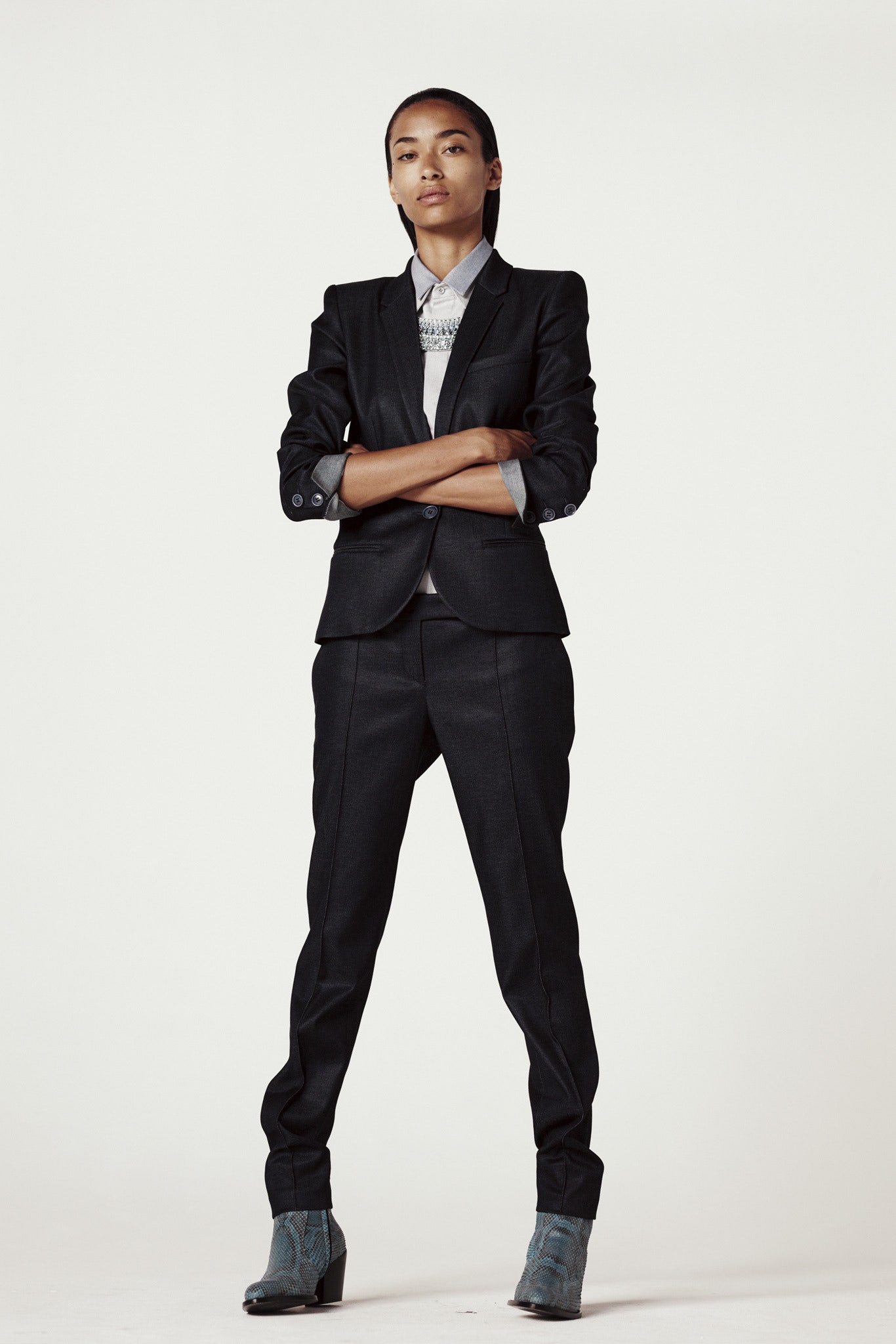 black tailored suit