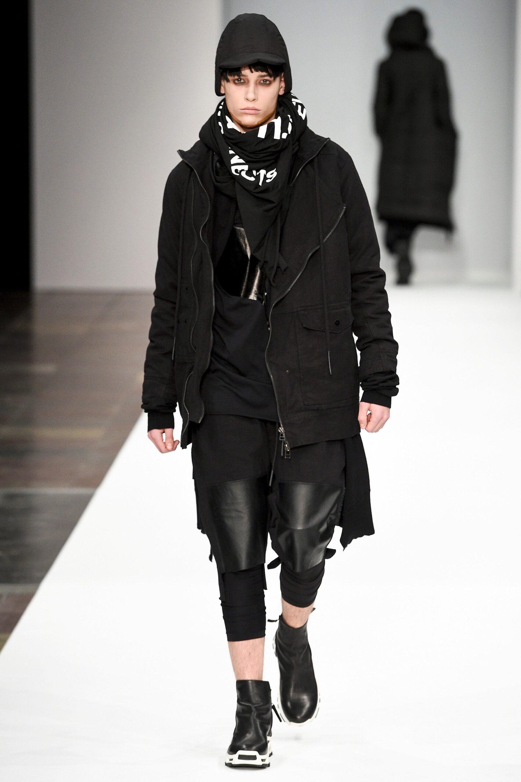 black relaxed jacket with scarf