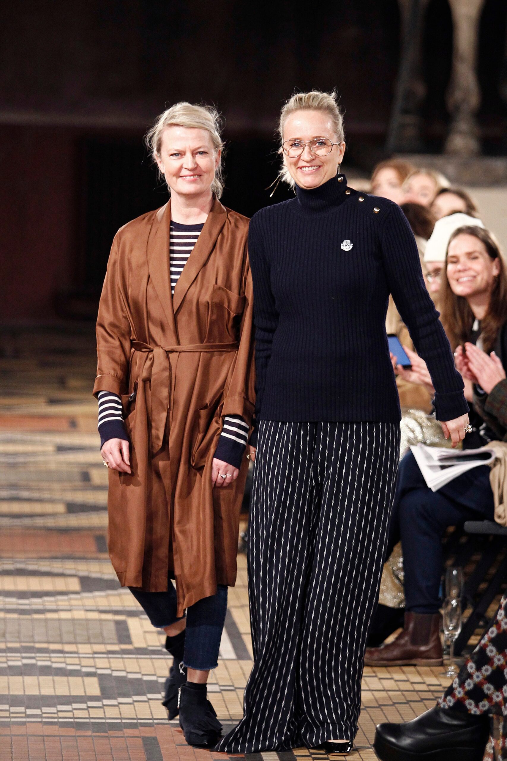 brown silk coat with striped top