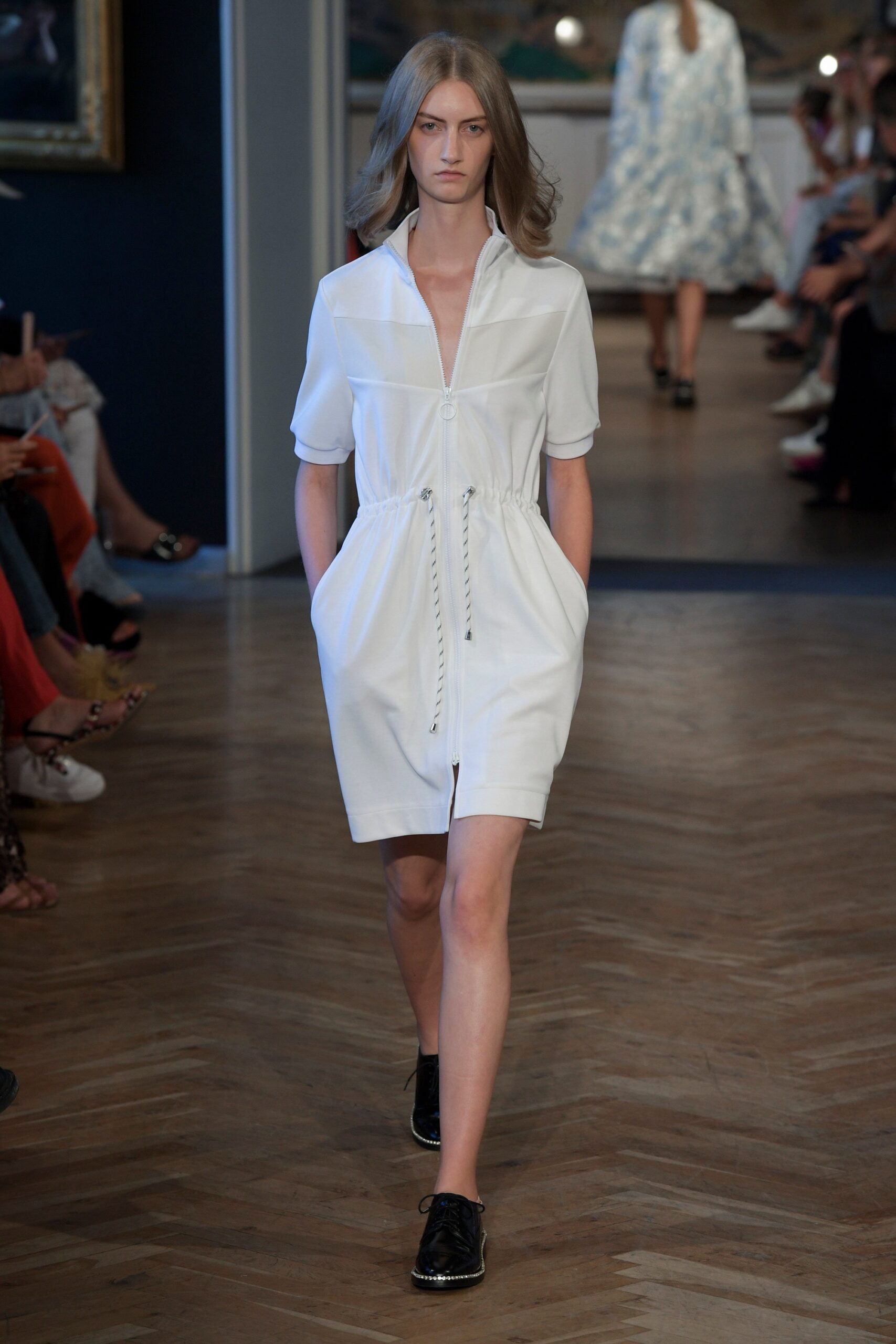 white cotton collared dress