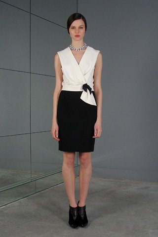 black and white fitted dress