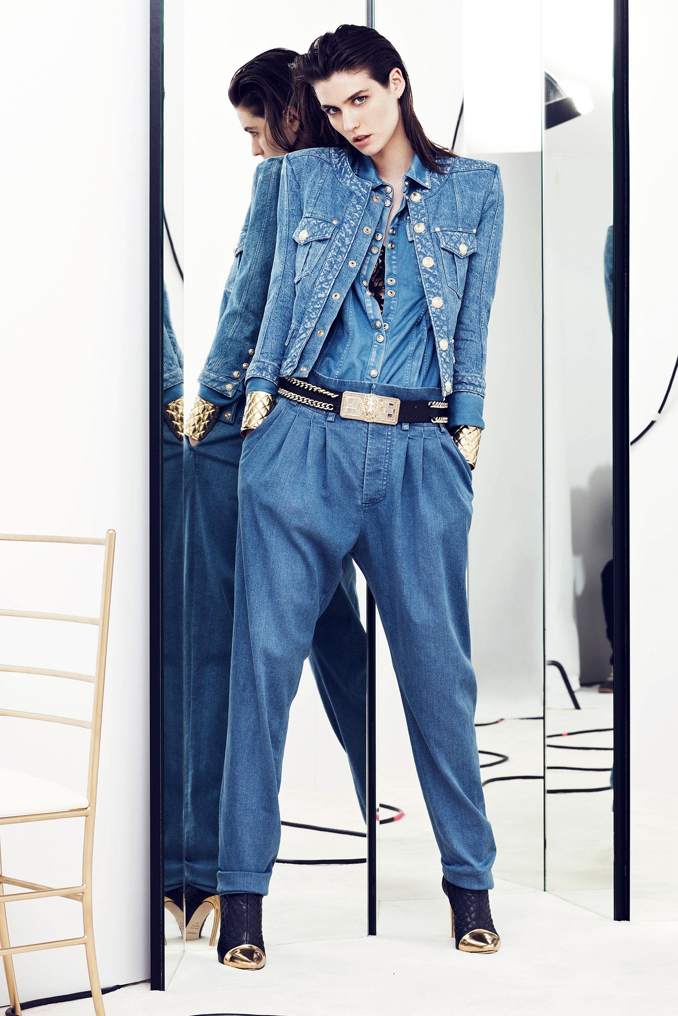 denim jacket and relaxed outfit