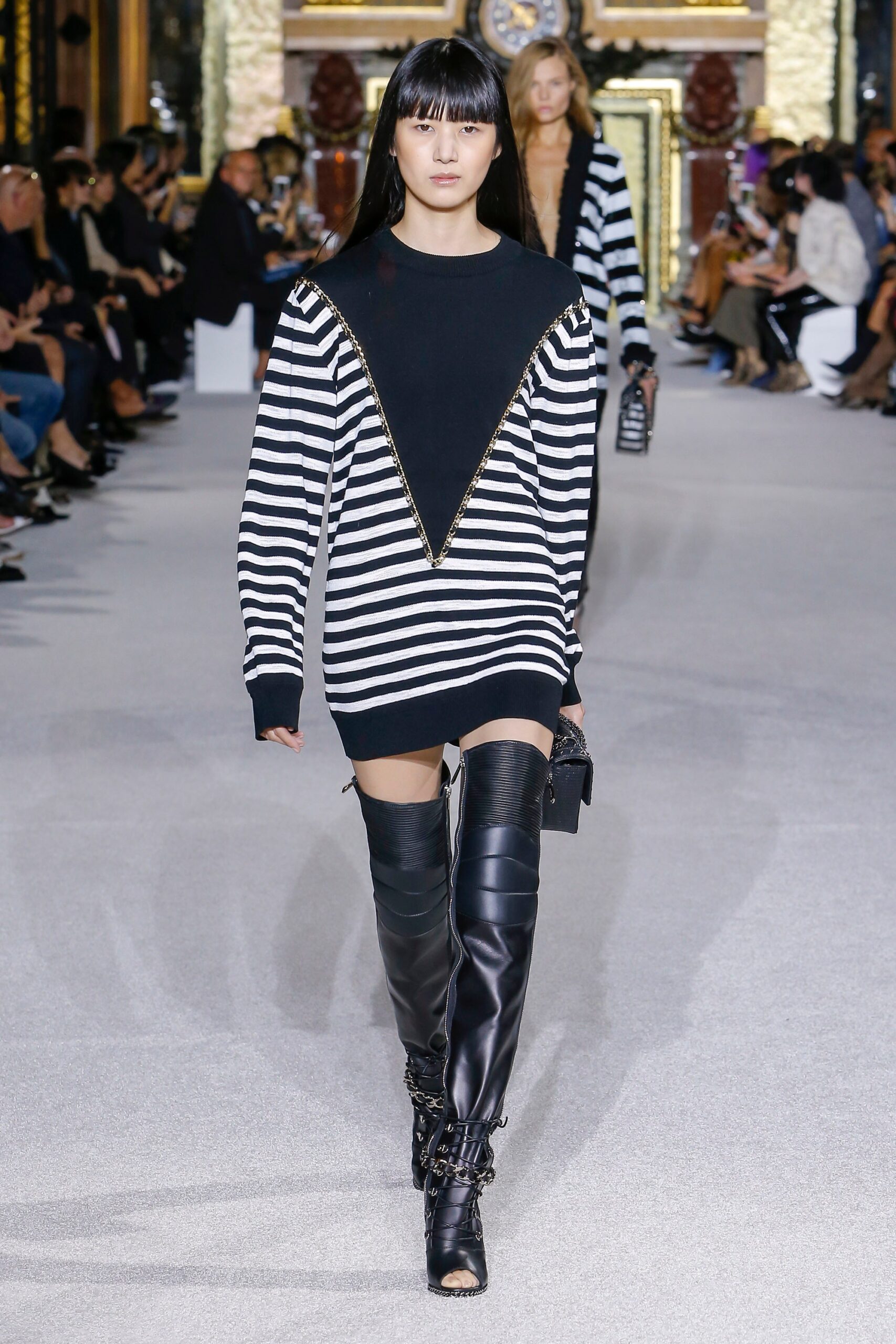 black leather fitted boots