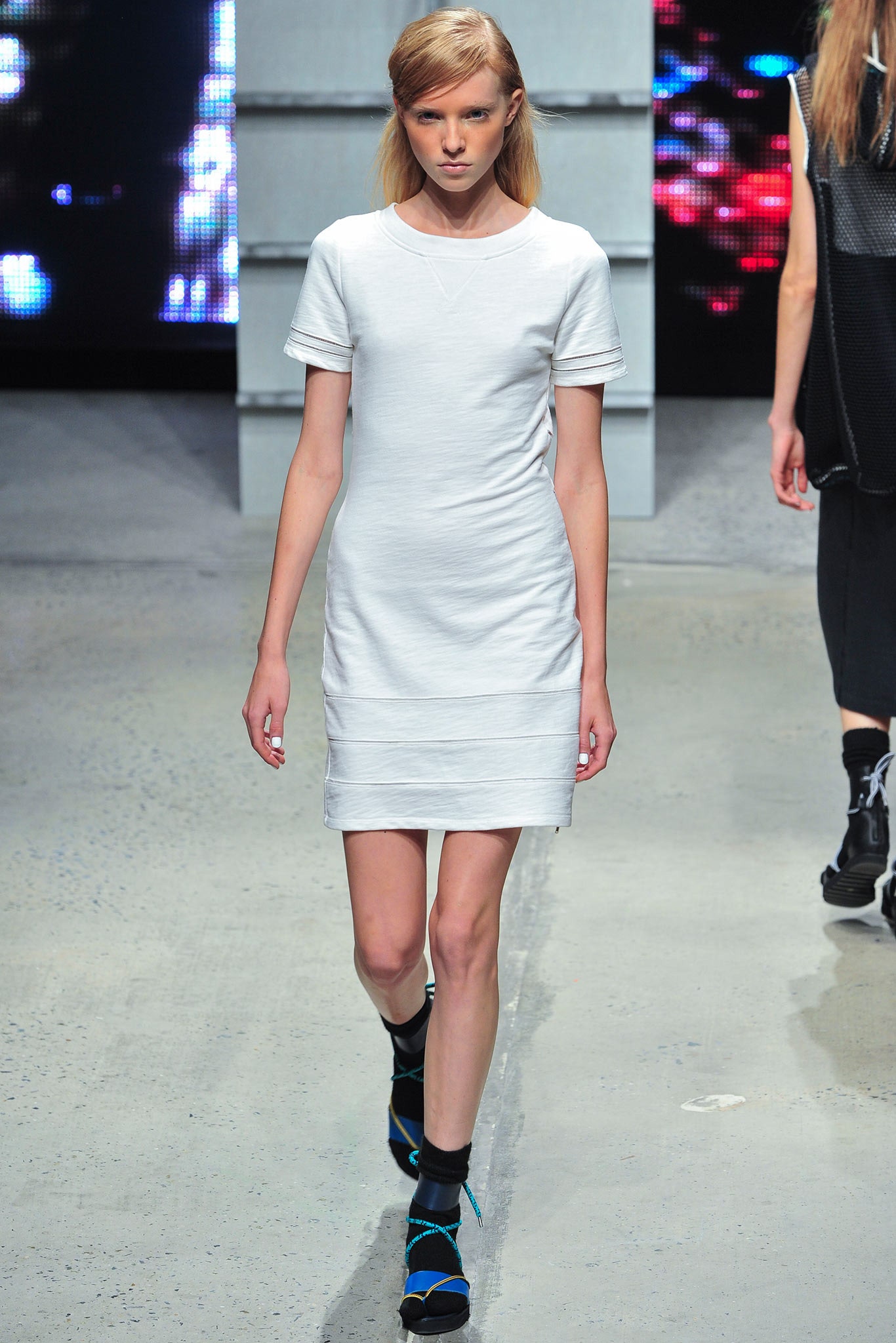 fitted white cotton dress