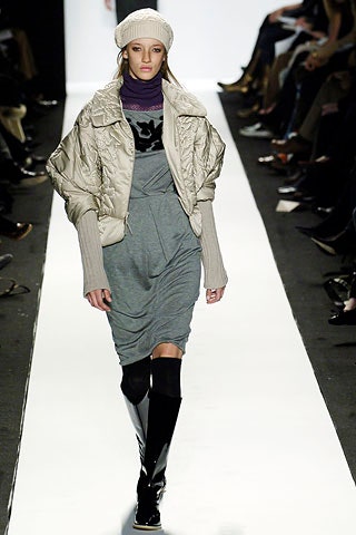 gray fitted dress with oversized jacket