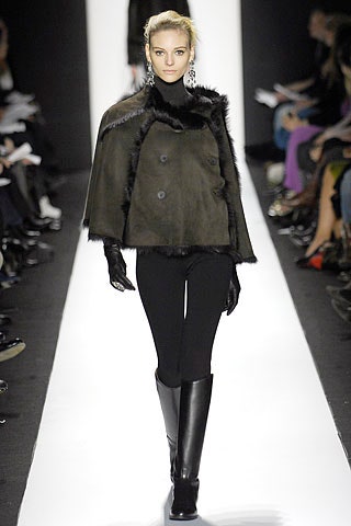 black fur long-sleeve collared relaxed buttoned cape