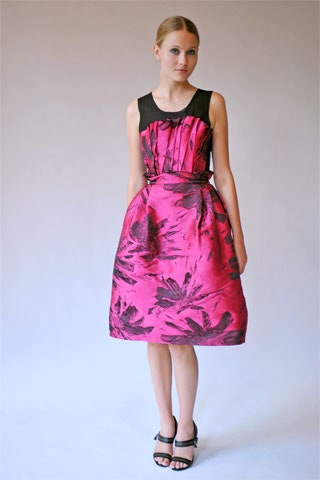 pink printed sleeveless dress