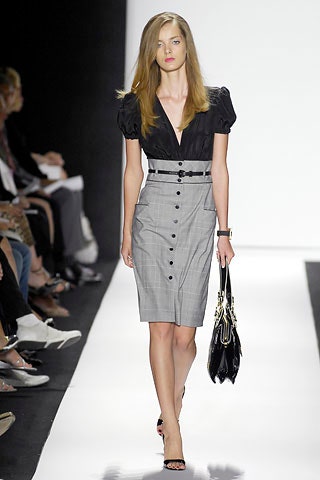 black and gray fitted dress