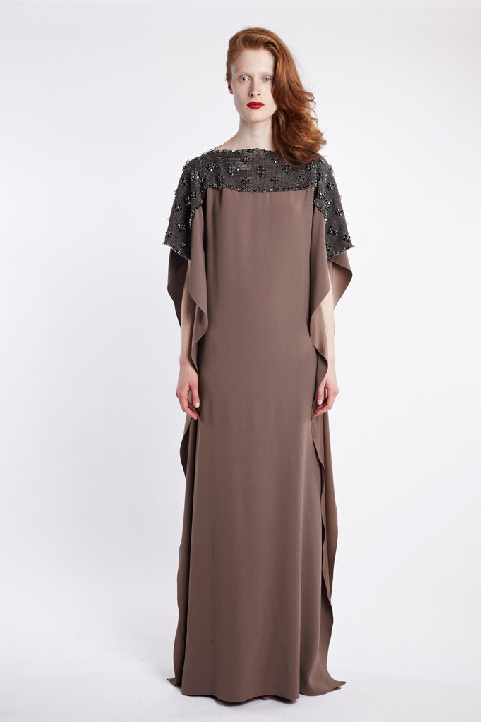 brown silk relaxed gown
