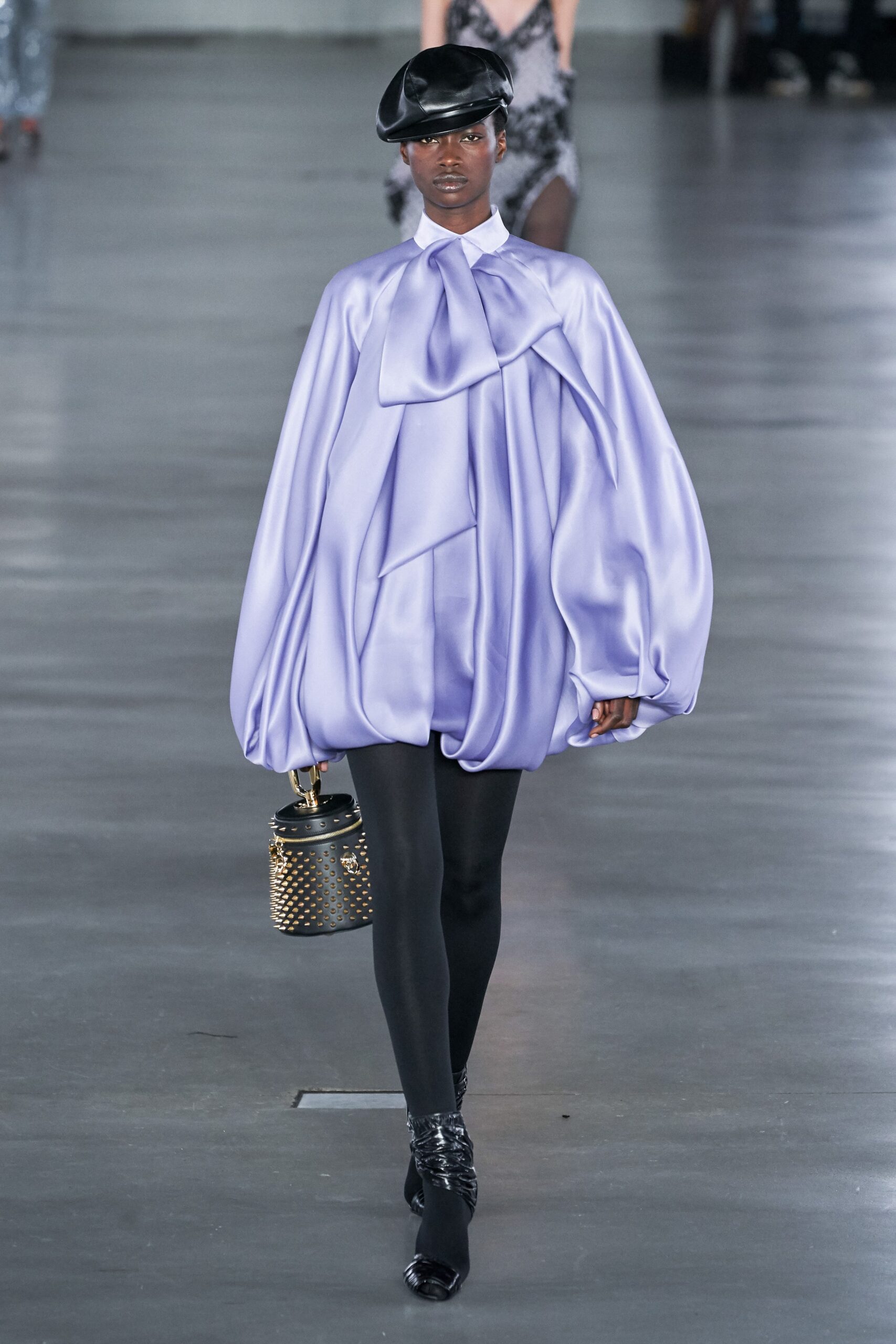 oversized purple silk top