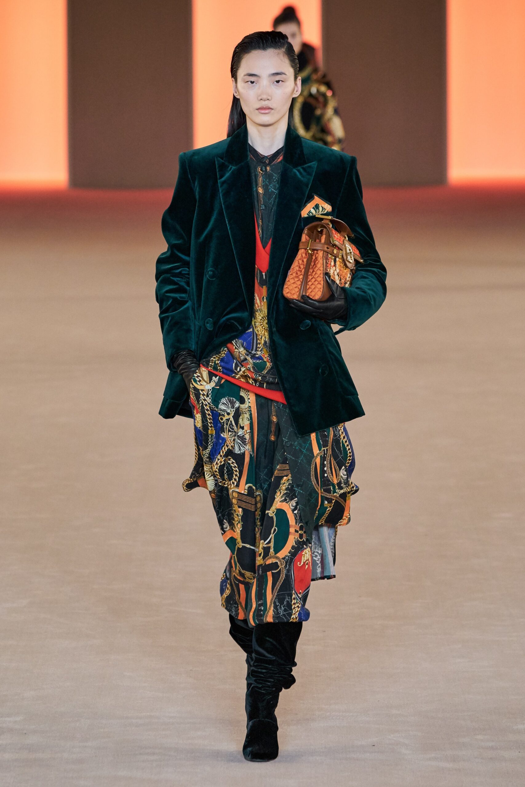 green velvet tailored blazer