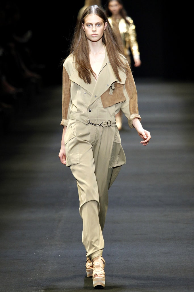 beige fitted jumpsuit