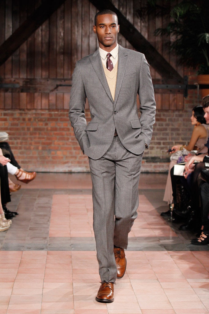 gray tailored suit with vest