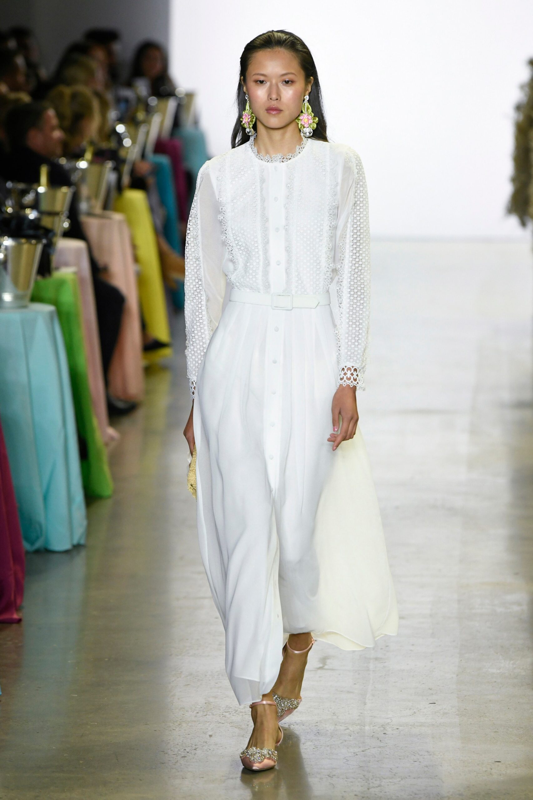 white cotton long-sleeve dress