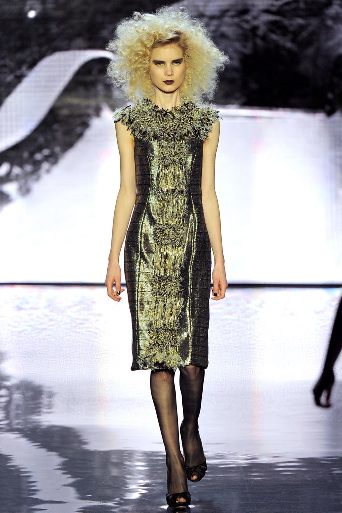 black and gold embroidered midi dress